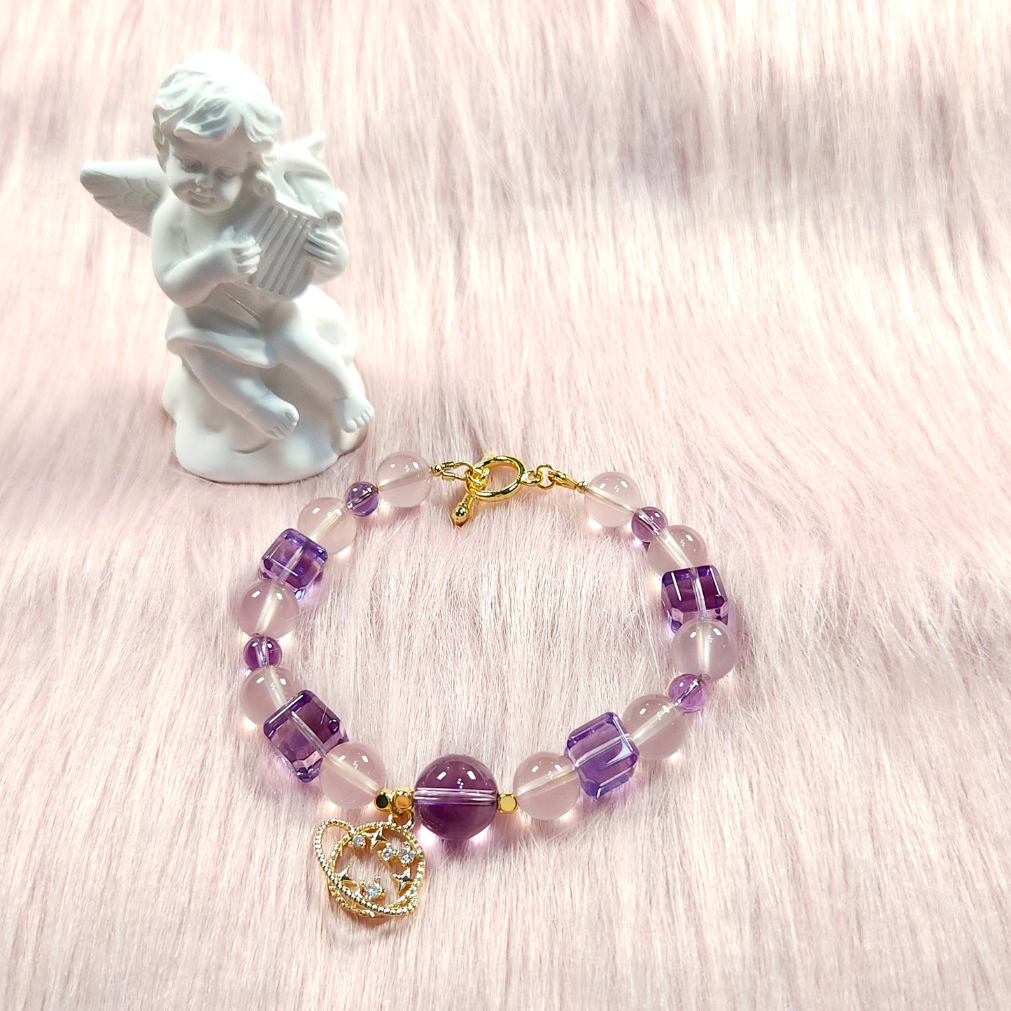 緣份之光(粉晶+紫水晶)