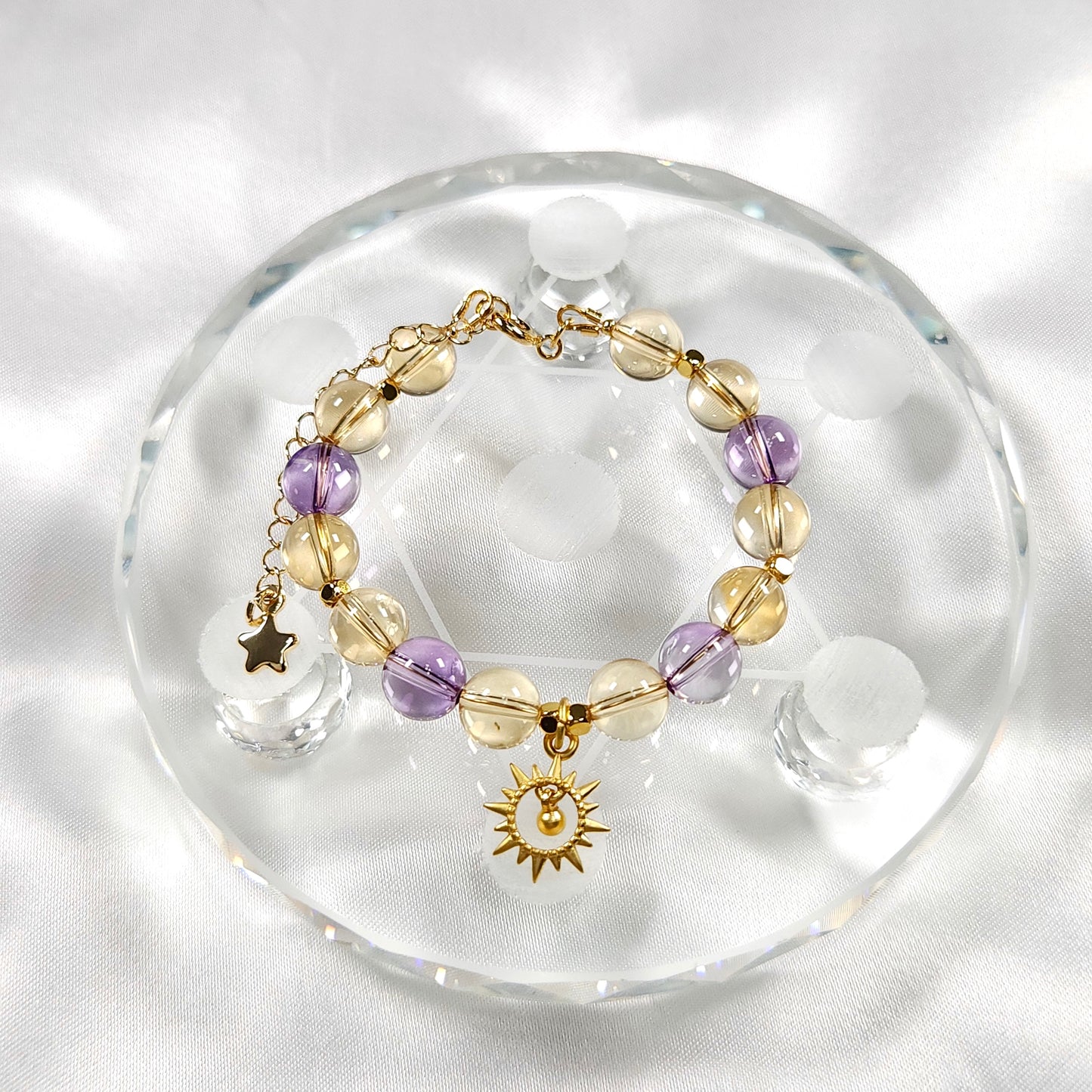 智慧與財富之光(紫水晶+巴西黃水晶)